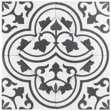 Havana Decor Tile 9" x 9" - White Ornate