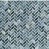 Agate Amalfi Silk 1/2 X 1 Herringbone Mosaic 12" x 12" - Amalfi