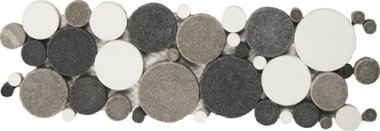 Reconstituted Stone Tile Mosaic Border 4" x 12" - Mix White/Black/Grey