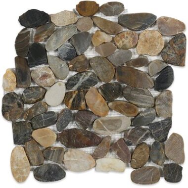 Sliced Gem Pebble Tile 12" x 12" - Multicolored