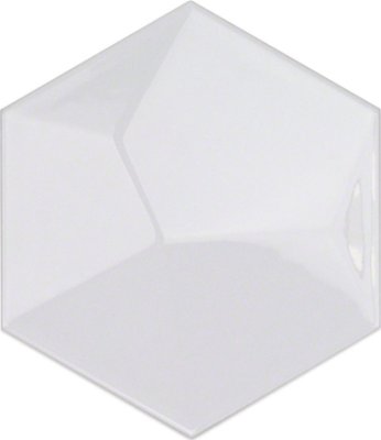 Hexagono Tile Piramidal Brillo 6" x 6" - Blanco