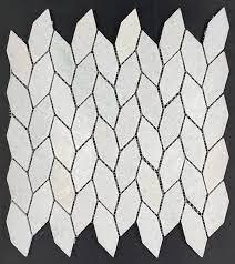 Marble Stone Tile Elongated Hexagon Mosaic 12" x 12" - White