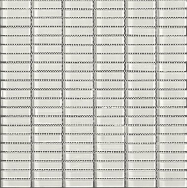 Cristallo Stacked Mosaic Tile 0.6" x 1.9" - Special Grey