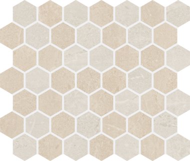Liverpool Hexagon Mosaic Tile 12" x 10" - Beige Blend