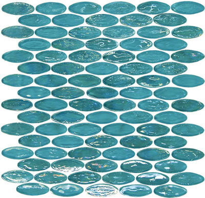 Hakatai Glamour Gl Tile Oval 1 15 16 X 3 4 008 Bahama Blue