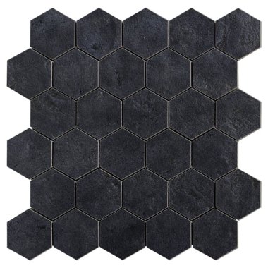 Artile Hexagon Mosaic Tile 11.02" x 11.41" - Black Gold