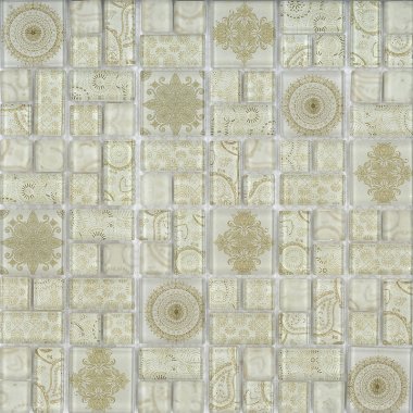 Floral Mosaic Blend Tile 12" x 12" - Cream