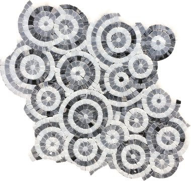 Artistic Pietra Floreale 02 Mosaic Tile - 12.2" x 12.2" - White, Gray