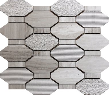 Bali Pacific Rim - Hexagon Mosaic Tile - 11" x 12.2" - Gray