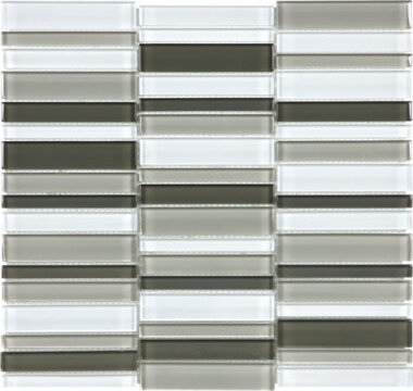 Bliss Element Glass Tile Straight Stacked Mosaic 1" x 1" - Mineral Blend