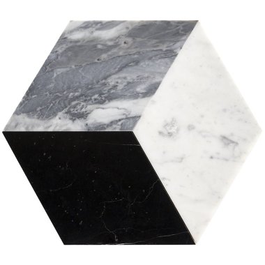 Pari Grigio Decor Tile 8" x 9.21" - Black Carrara and Bardiglio