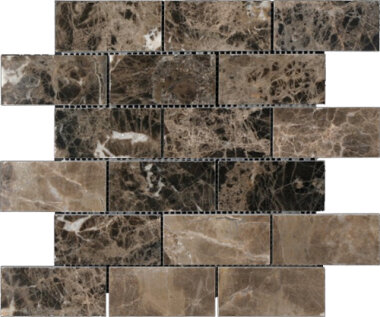 Emperador Dark Line Mosaic 2" x 4" - Emperador Dark