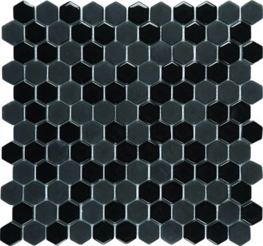 Marble Stone Tile Glass Mosaic 12" x 12" - Black