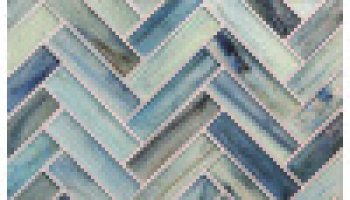 Haisen Azuline Silk 1X4 Herringbone Mosaic 12