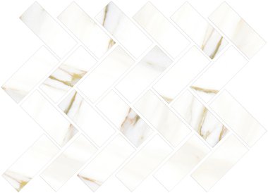 Cava Herringbone Mosaic Tile 12.2" x 9.6" - Bianco Satin