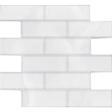 Gemma Brick Mosaic Tile "Honed" 12" x 12" - White Onyx