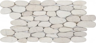 Pebble Matte Stacked Sliced Interlocking Tile 6" x 12" - White