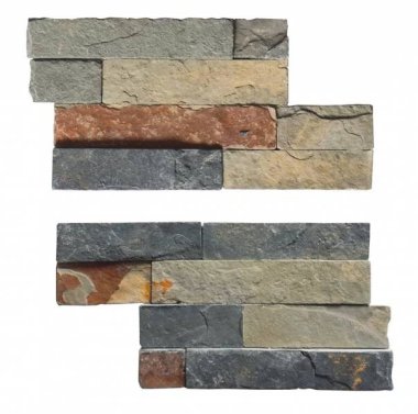 Slate Tile Angle Pieces Wall Cladding 4" x 14" - Rust
