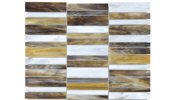 Baroque Random Stacked Mosaic Tile - Peperino