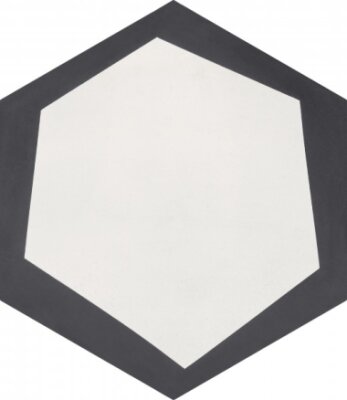 Bati Orient Cement Tile Hexagon Modern 8" x 9" - Antracite/Off White