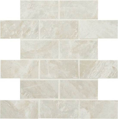 Mirasol Tile Brick Joint Mosaic 2" x 4" - Silver Marble