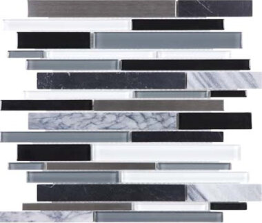 Bliss Stainless Glass Tile Mosaic - Arctic Night