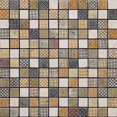 Artistic DVN 3 Mosaic Tile - 11.8" x 11.8" - Yellow, Beige