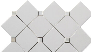 Alaska Pearl Square Mosaic Tile - 11.4