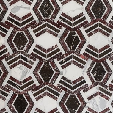 Encore Bordeaux Decor Tile 11" x 18" - Russo & Saint Laurent & Calacatta