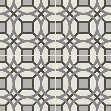 D_segni Tile Kaleido Deco 8" x 8" - M0UD Chalk, Midnight, Shadow and Smoke Blend