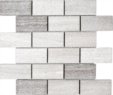 Stone Tile Brick Limestone Sand Blasted 11.7" x 11.7" - Grey