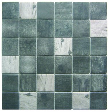 Glass Tile Recycled Mosaic 2" x 2" - Black / Grey