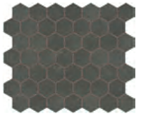 Moroccan Concrete Hex 1-1/2" x 1-1/2" Mosaic Tile 12" x 10" - Charcoal MC57
