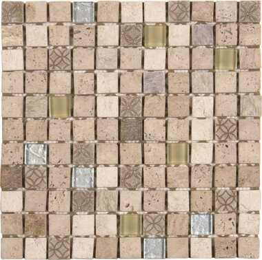 Marble Stone Tile Mosaic 1" x 1" - Mix Beige