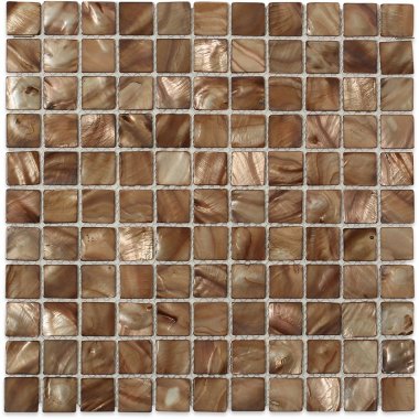 Freshwater Shell Tile Squares 1" x 1" - Pearl Brown