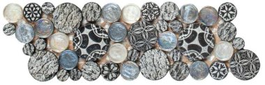 Round Mosaics 4" x 12" - Black Penny