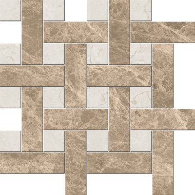 Luxury Tile Twist Mosaic - Emperador Light/Marfil