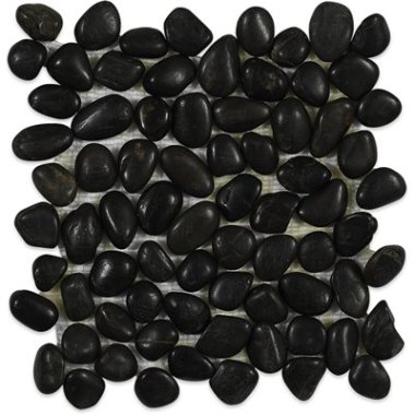 Cobblestone Flat Tile 12" x 12" - Black