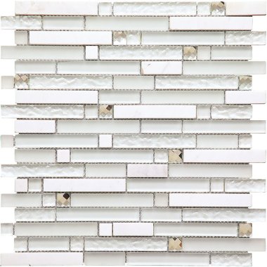 Alaska Icicle Mosaic Tile - 11.8" x 11.8" - White
