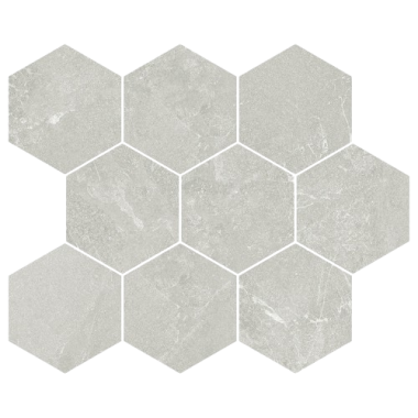 Horizon 4" x 4" Hex Mosaic Tile 10" x 12" - Gray