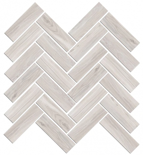 Mood Wood Herringbone Mosaic Tile 12" x 15" - White