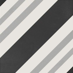 Anthology Smalta Geometric Deco Tile 8" x 8" - Black & White
