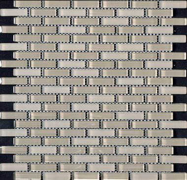 Cristallo Brick Blended Mosaic Tile 0.6" x 1.9" - Taupe