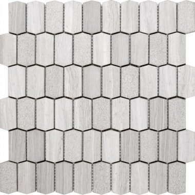 Stone Tile Hexagon Limestone Multi Finish 12.5" x 12.5" - Grey