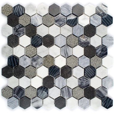 Surface Tech Hexagon Tile 11.25" x 10.88" - Black Canyon