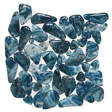 Glass Tile Pebble Mix Mosaic 11.4" x 11.4" - Blue