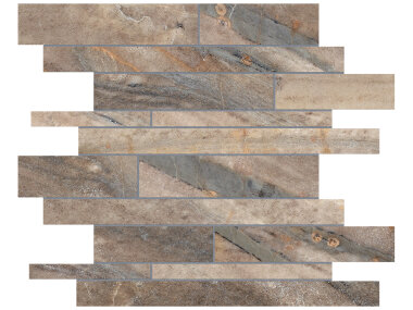 Evolution Random Strip Mosaic Tile - Earth