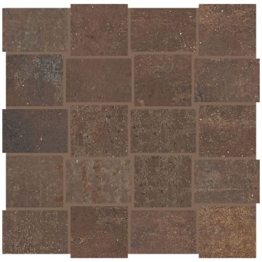 Union Basketweave Mosaic Tile 2" x 3" - Rusted Brown