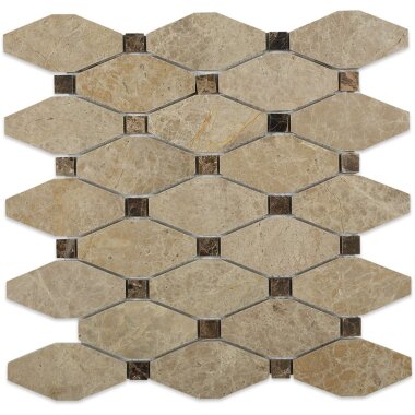 Stella Decor Tile 11.88" x 13" - Light Emperor & Dark Emperor Dot