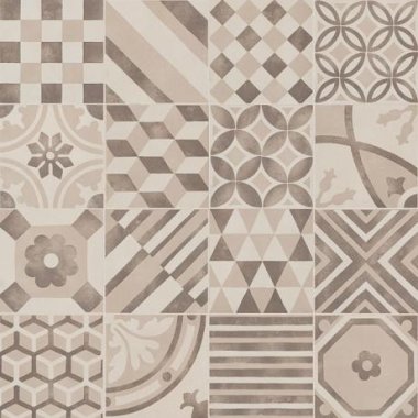 Block Tile Deco 6" x 6" - White/Greige/Mocha